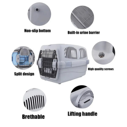 Pet Airline Crate | Durable, Breathable, Easy-Open Travel Carrier for Dogs and Cats