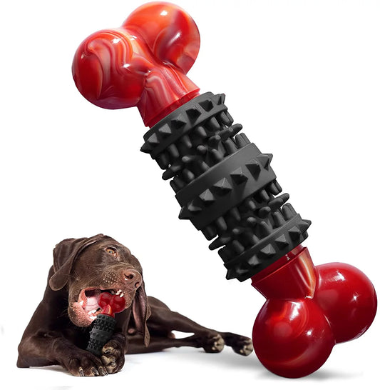 Dog Toys for Aggressive Chewers | Interactive Puzzle Chew Toy, Natural Rubber, Beef Flavor