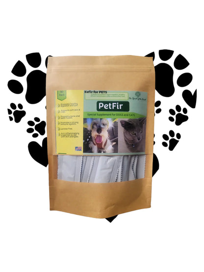 Petfir Kefir Supplement for Pets | 30 Pack | Probiotic Support for Dogs & Cats | Promotes Gut Health