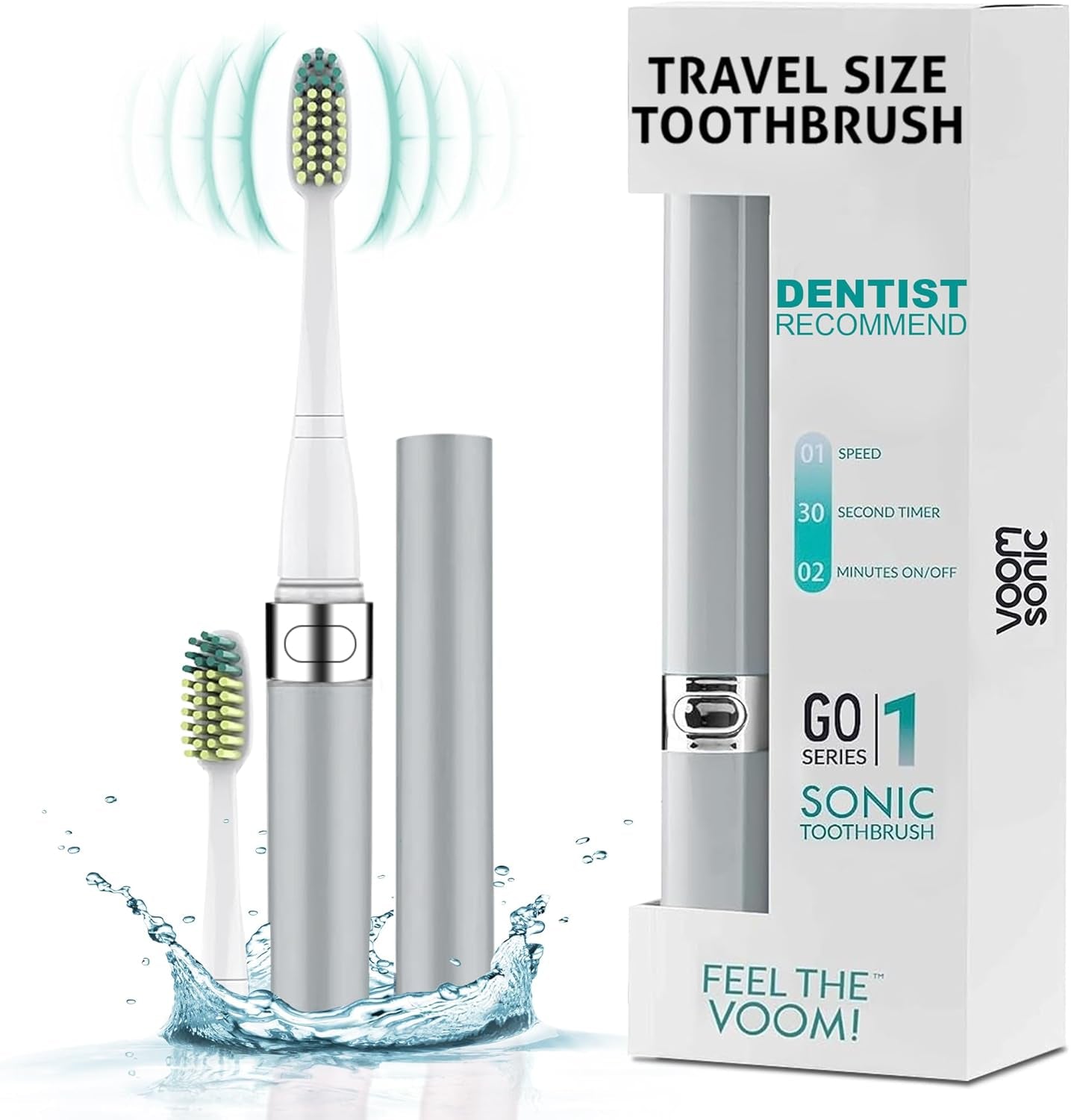 Travel Electric Toothbrush (Dentist Recommended) - Battery Operated Toothbrush for Adults & Kids, Sonic Toothbrush, Portable W/ 2 Minute Timer