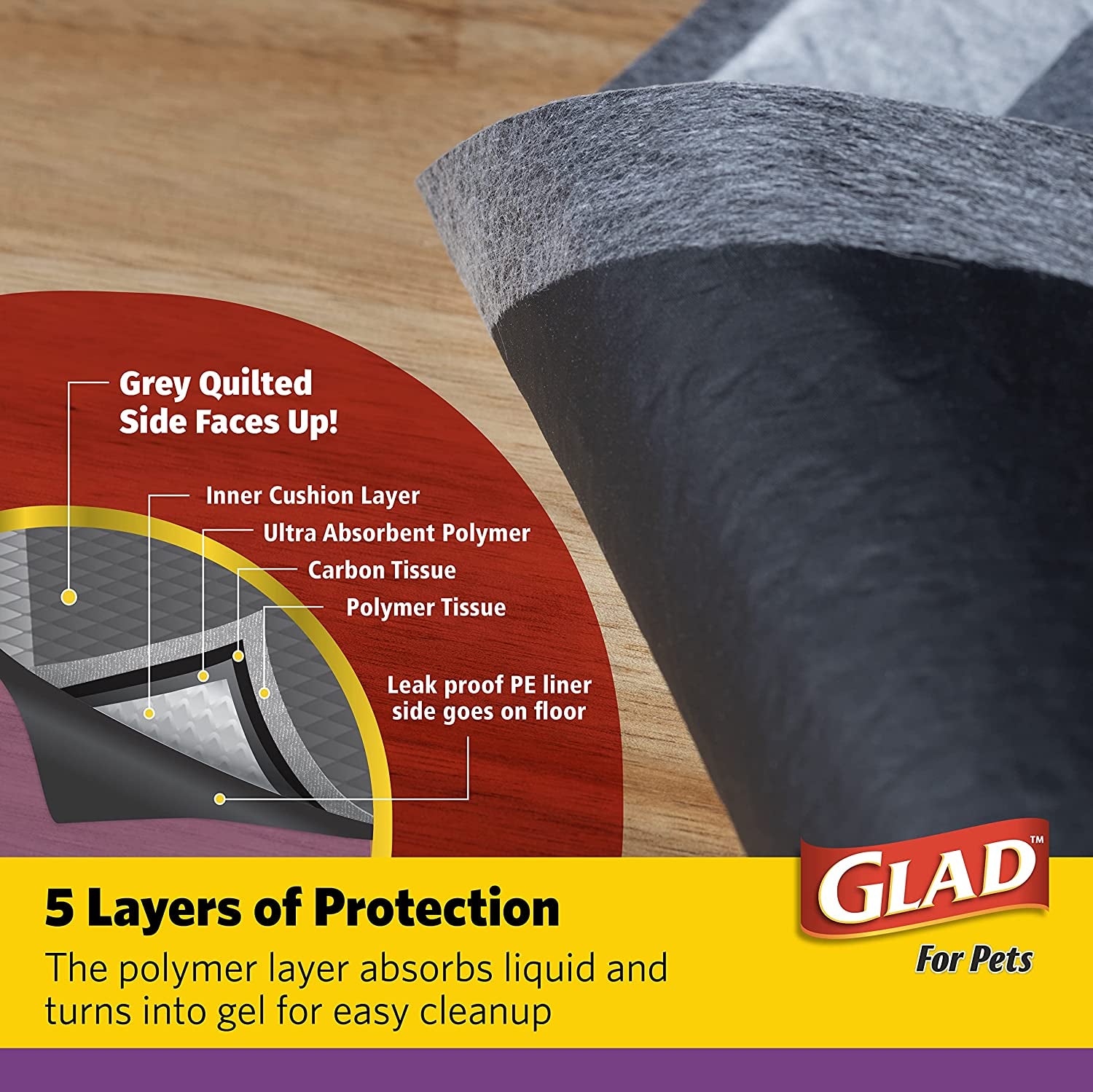 Glad Pets Extra Large Charcoal Dog Training Absorbent  Pads