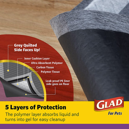 Glad Pets Extra Large Charcoal Dog Training Absorbent  Pads