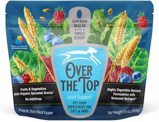 Over the Top Joint Support | Daily Food Topper for Dogs & Cats | Collagen-Rich Supplement for Joint, Skin & Fur Health