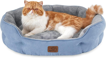 Dog Beds for Small Dogs - round Cat Beds for Indoor Cats, Washable Pet Bed for Puppy and Kitten with Slip-Resistant Bottom, 20 Inches, Antique Green