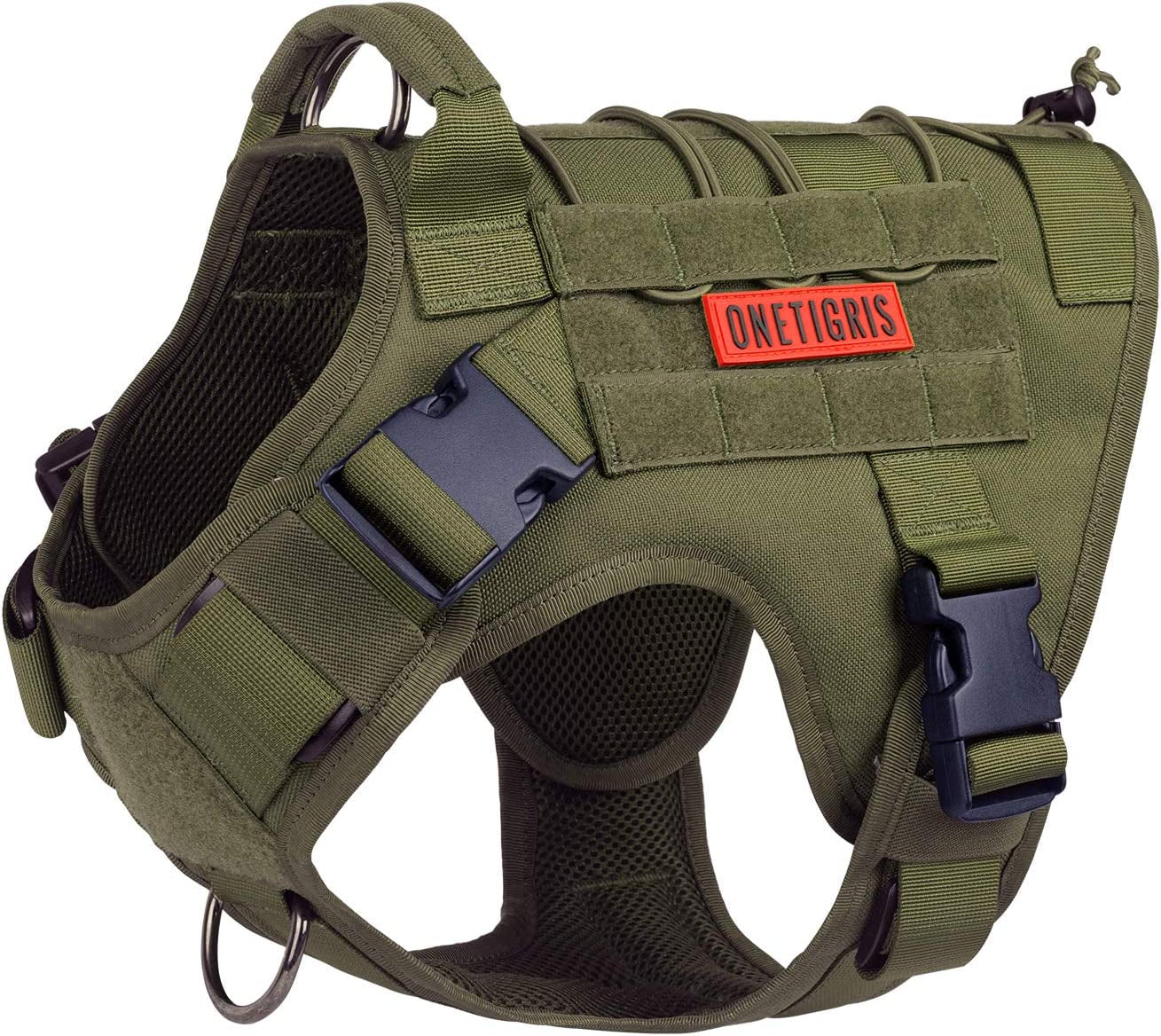 Tactical Dog Harness No-Pull | Breathable & Adjustable Pet Vest with Handle | Ranger Green, Small