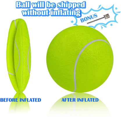 Giant 9.5" Dog Tennis Ball Large Pet Toys Funny Outdoor Sports Ball with Inflating Needles for Small Medium Large Dog