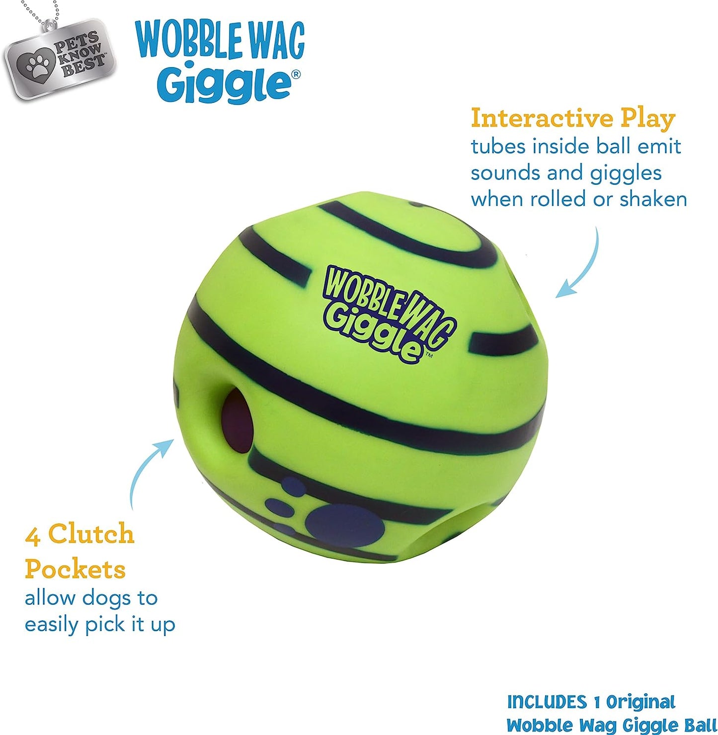 Interactive Ball Dog Toy Fun Giggle Sounds When Rolled or Shaken Pets Know Best Giggling Sound