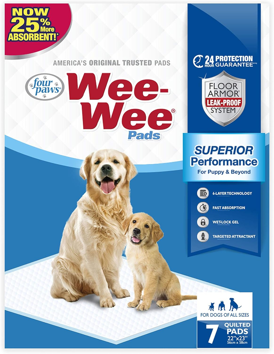 Wee-Wee Superior Performance Pee Pads for Dogs of All Sizes