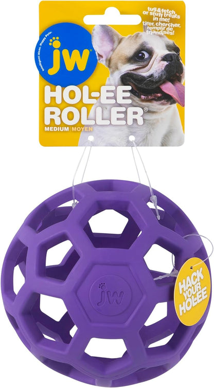 Pet Roller Dog Toy Training Puzzle Ball, Natural Rubber for Small to Medium Dogs Colors May Vary