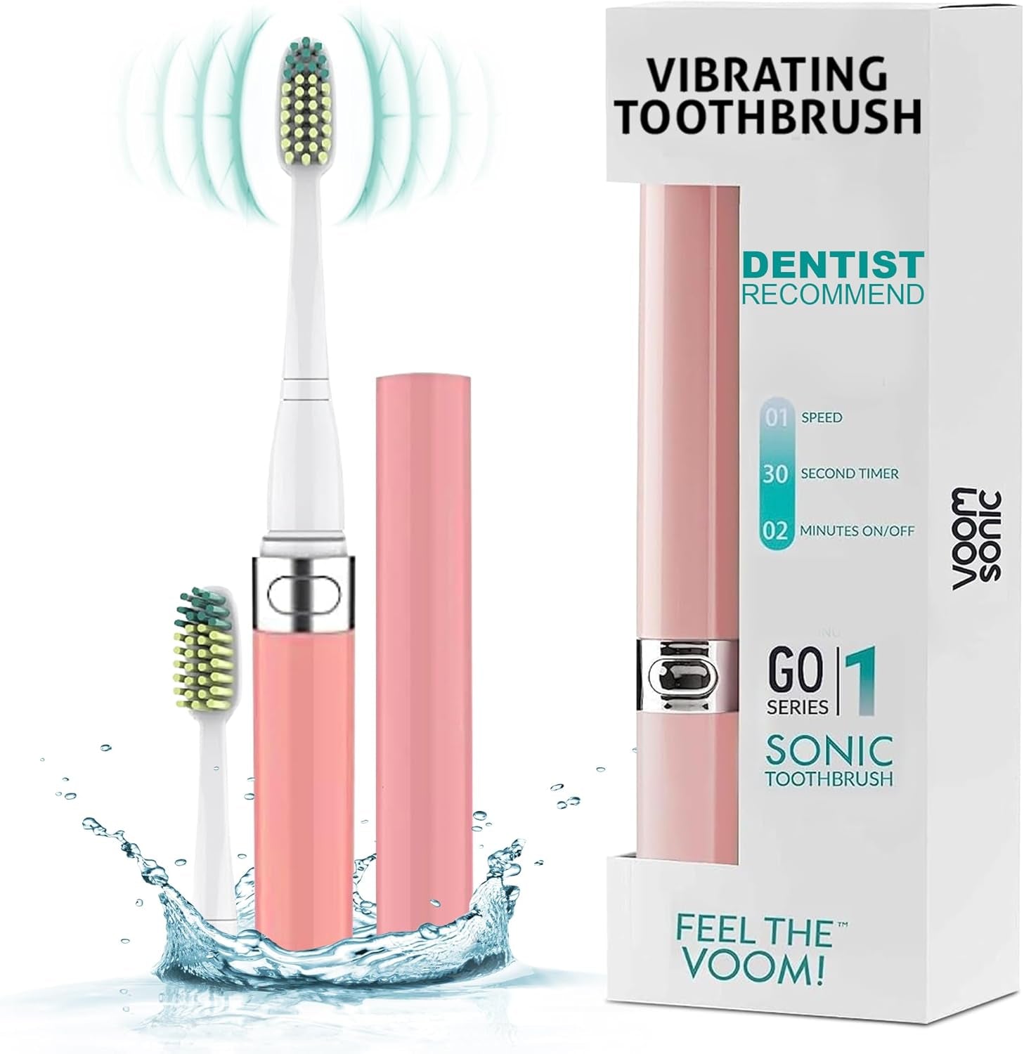 Travel Electric Toothbrush (Dentist Recommended) - Battery Operated Toothbrush for Adults & Kids, Sonic Toothbrush, Portable W/ 2 Minute Timer