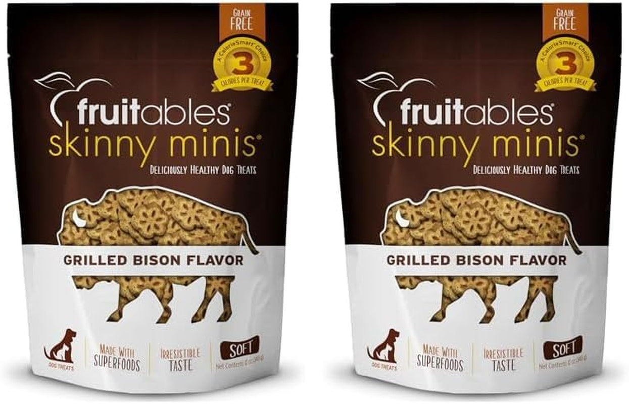 Skinny Mini Dog Treats Healthy Treats for Dogs Low Calorie Training Treats Free of Wheat, Corn and Soy – Grilled Bison – 5 Ounces