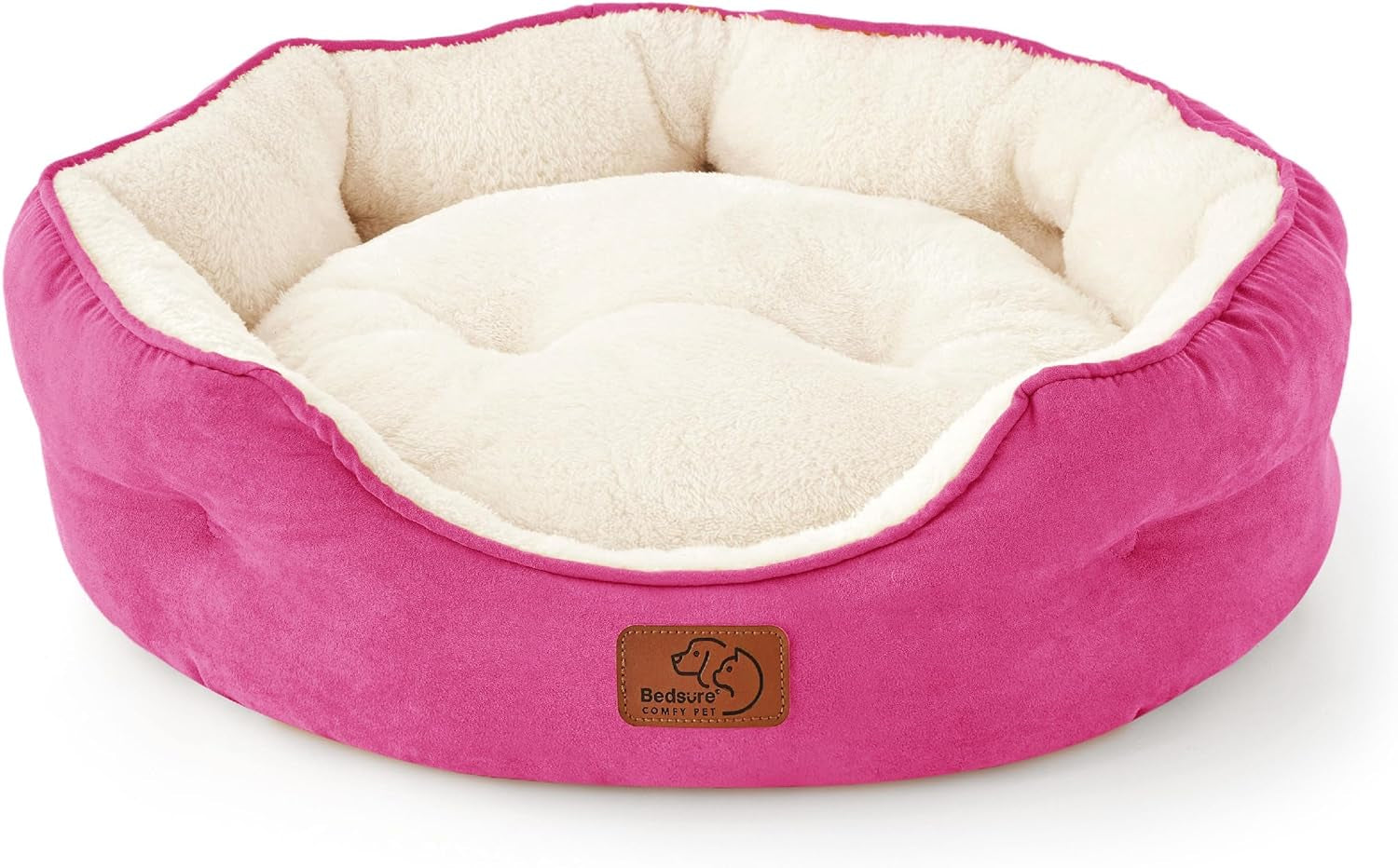 Dog Beds for Small Dogs - round Cat Beds for Indoor Cats, Washable Pet Bed for Puppy and Kitten with Slip-Resistant Bottom, 20 Inches, Antique Green