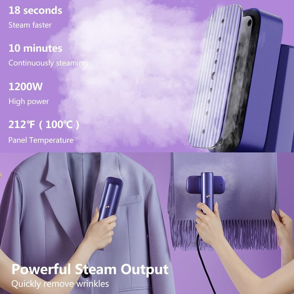 Travel Steamer 2-In-1 Professional Handheld Steamer for Clothes and Iron for Clothe 10 Minutes of Continuous Steam, 1200W Light Steam Iron