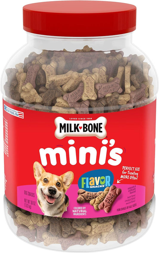 Milk-Bone Flavor Snacks Mini Dog Biscuits, Flavored Crunchy Dog Treats