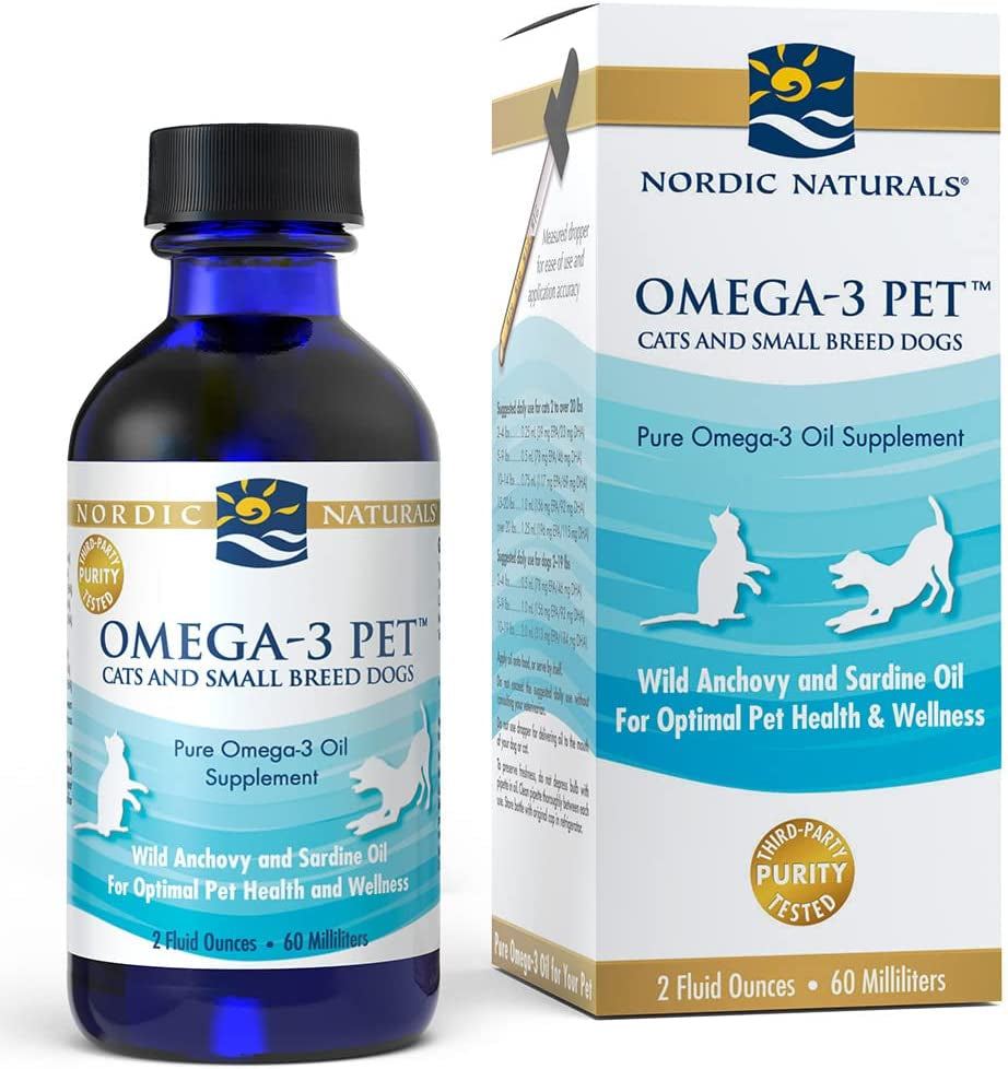 Omega-3 Pet, Unflavored - 8 Oz - 1518 Mg Omega-3 per Teaspoon - Fish Oil for Medium to Large Dogs with EPA & DHA - Promotes Heart, Skin, Coat, Joint, & Immune Health