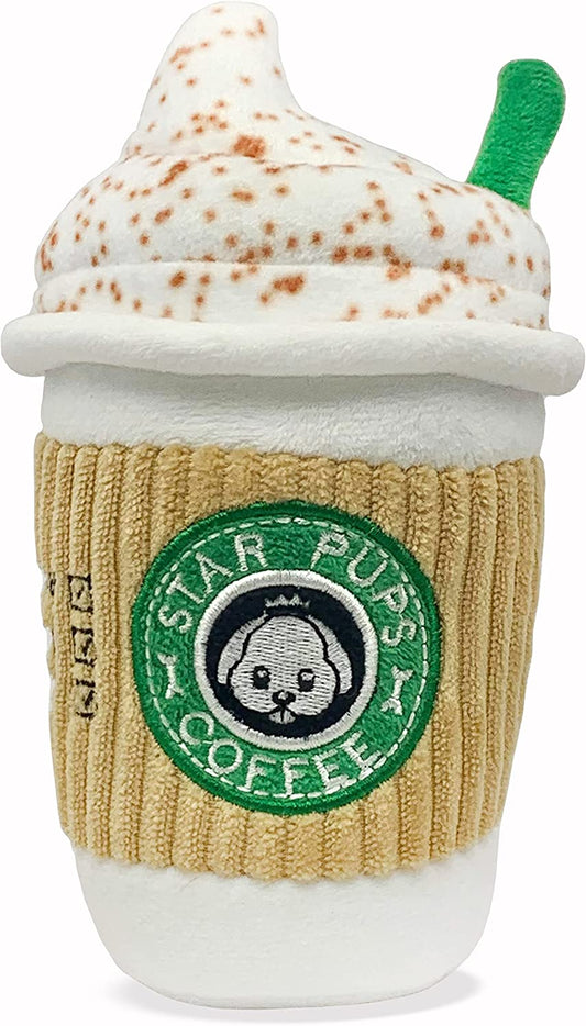 Parody Star Pups Coffee Dog Toy Pup'Kin Spice Latte - Fall Funny Parody Plush Squeaky Holiday Toy