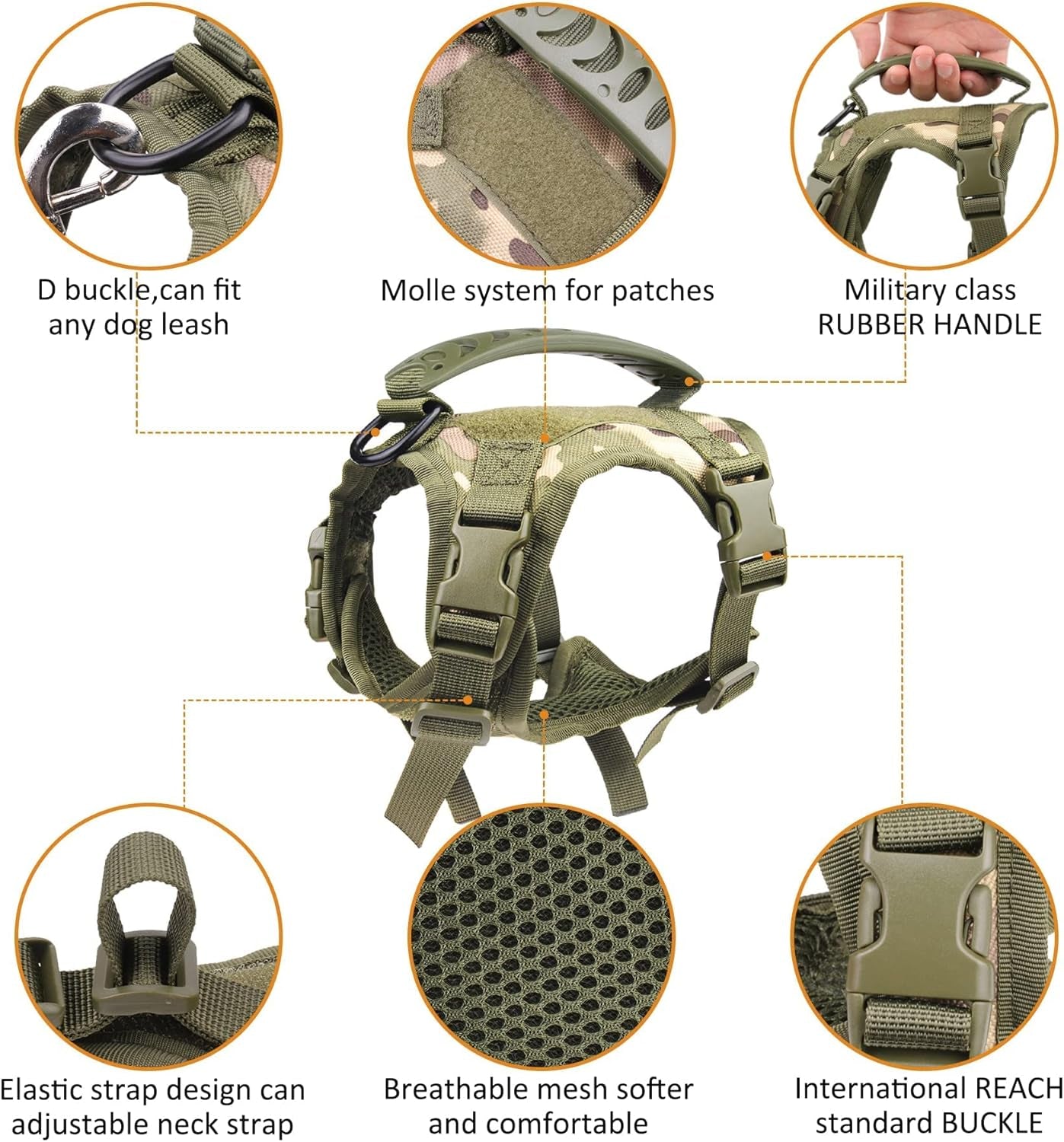 Tactical Dog Harness for Small Dogs with Handle