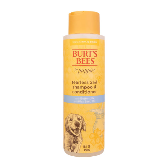 Burt's Bees Tearless 2-in-1 Puppy Shampoo & Conditioner | Buttermilk & Linseed Oil | 16 oz