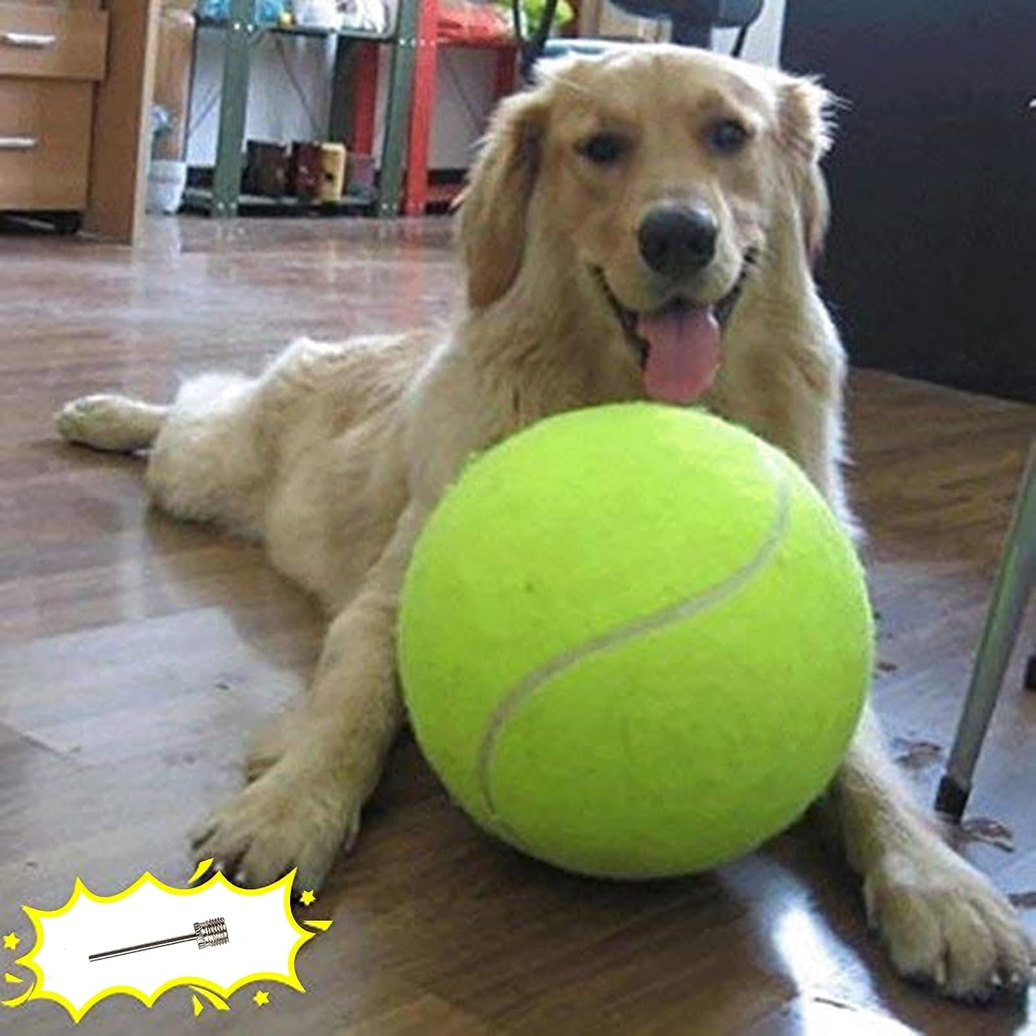 Giant 9.5" Dog Tennis Ball Large Pet Toys Funny Outdoor Sports Ball with Inflating Needles for Small Medium Large Dog