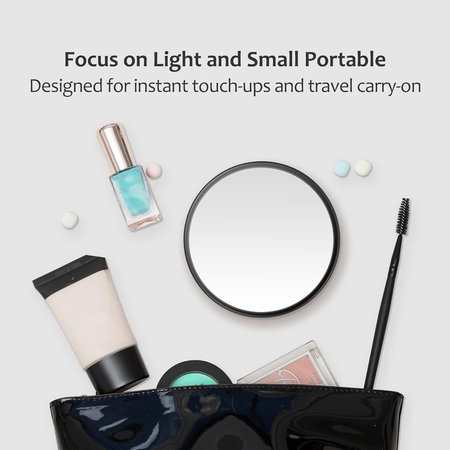 Travel Magnifying Mirror Compact Set for Plucking Eyebrows