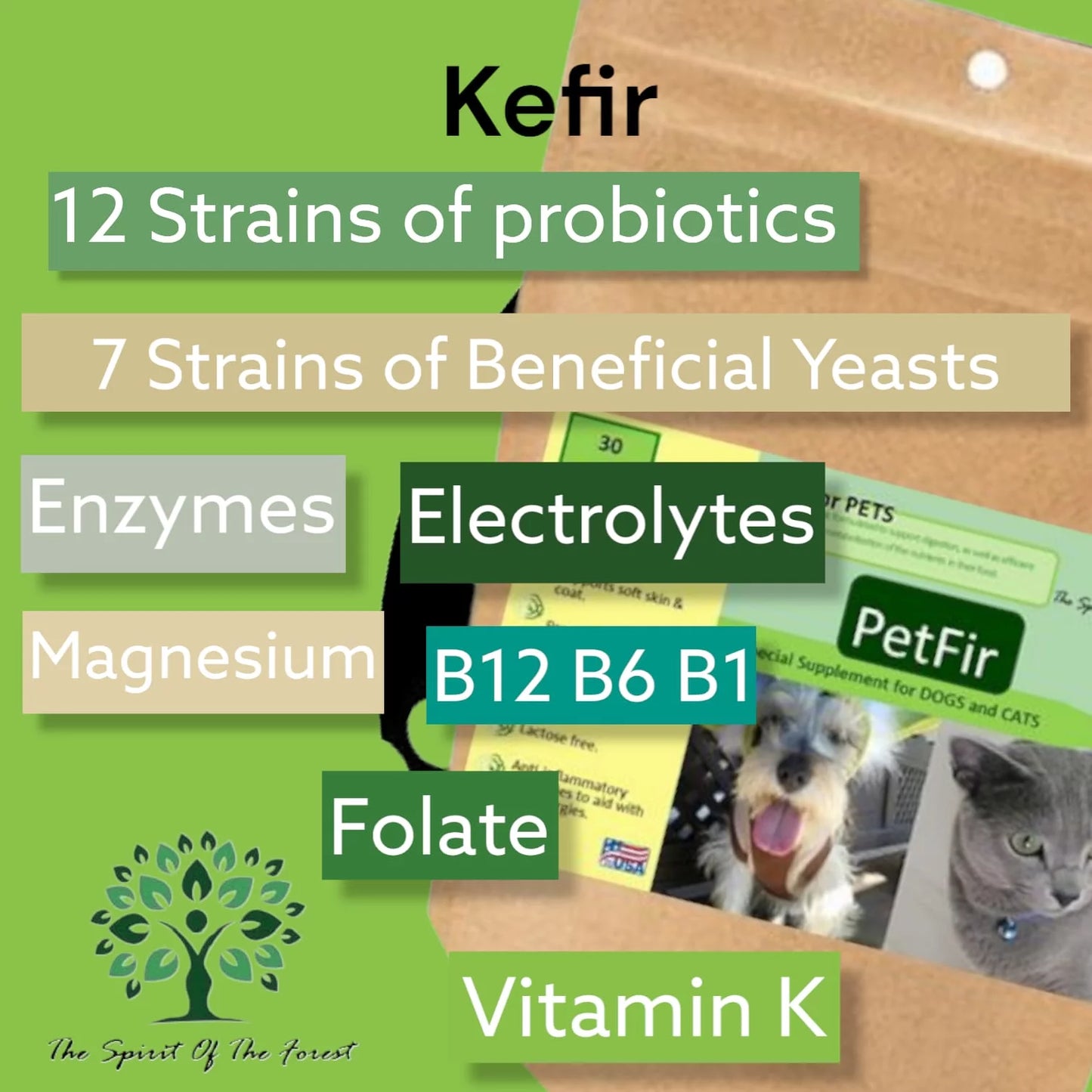 Petfir Kefir Supplement for Pets | 30 Pack | Probiotic Support for Dogs & Cats | Promotes Gut Health