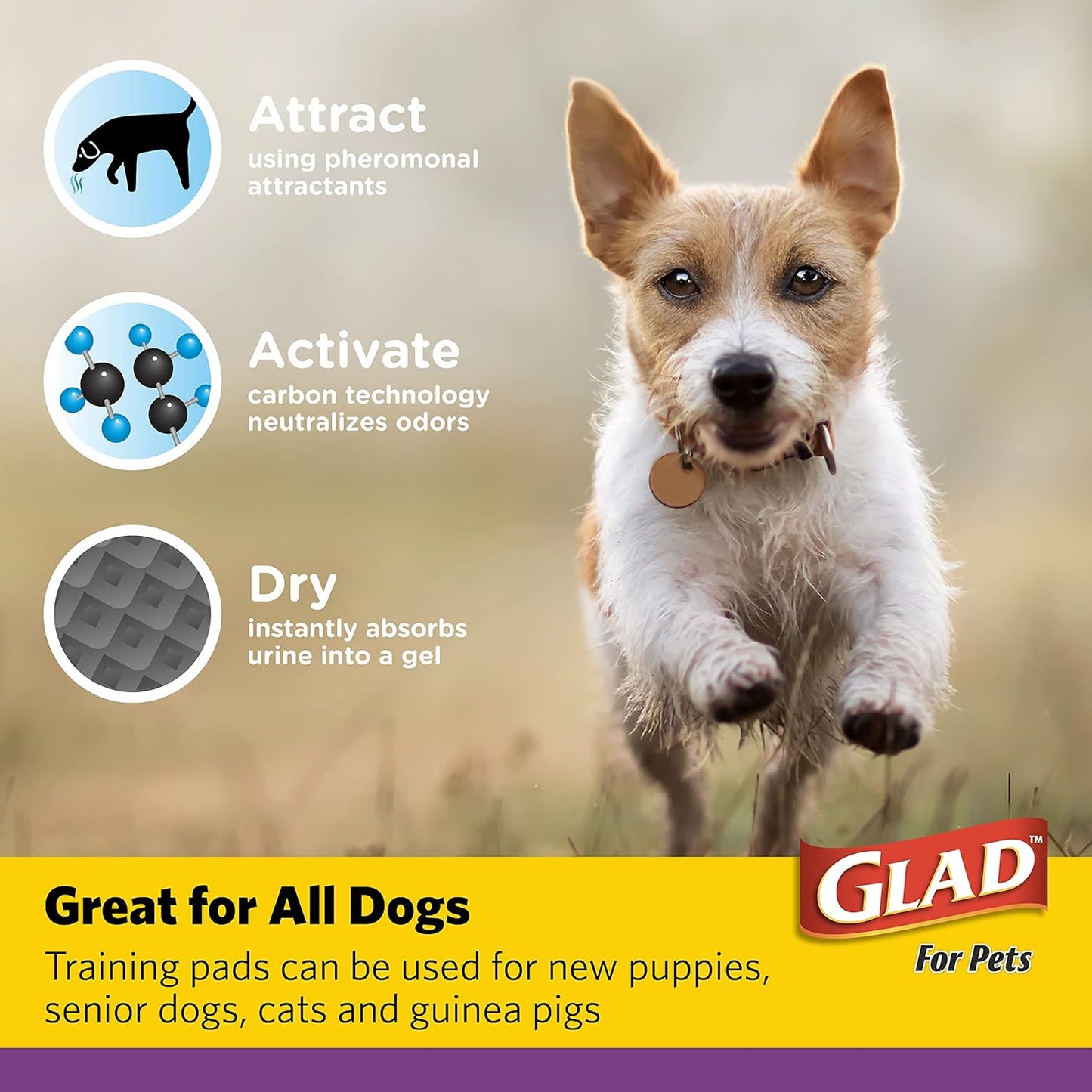 Glad Pets Extra Large Charcoal Dog Training Absorbent  Pads