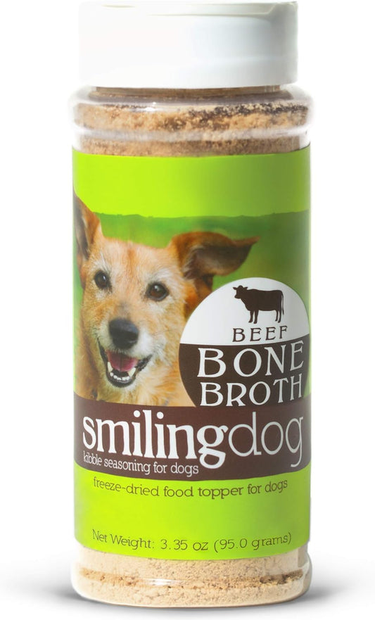 Bone Broth Kibble Seasoning - Freeze Dried Meat + Bone Broth Powder for Dogs - Beef - 3.35 Oz