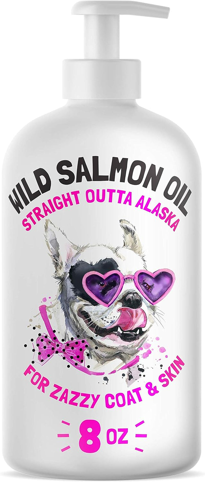 Wild Alaskan Salmon Oil for Dogs & Cats | Pure Fish Omega 3 6 9 Liquid EPA DHA Fatty Acids | Skin & Coat Supplement | Supports Joint Function, Brain, Eye, Immune & Heart Health | Made in USA