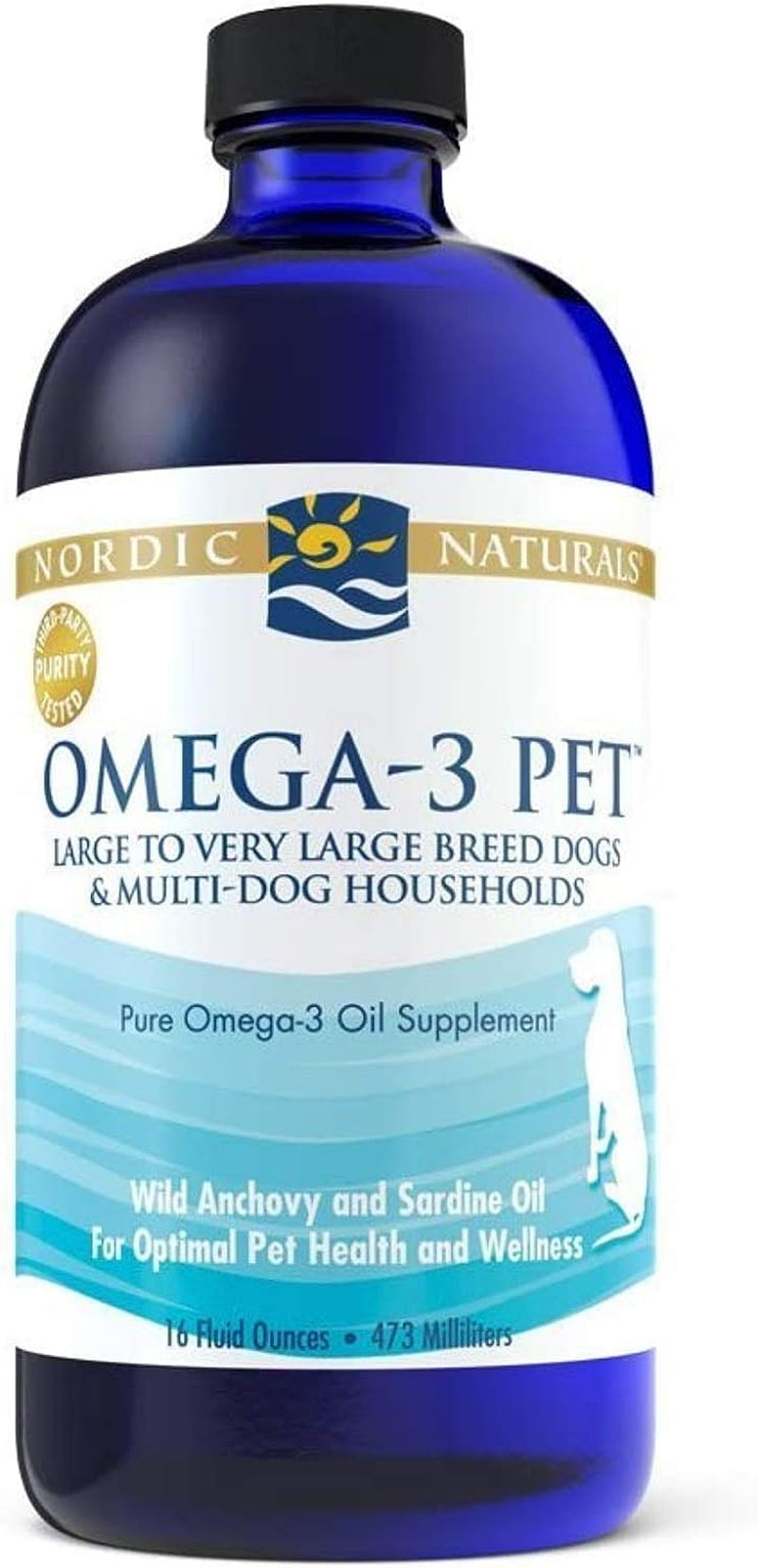 Omega-3 Pet, Unflavored - 8 Oz - 1518 Mg Omega-3 per Teaspoon - Fish Oil for Medium to Large Dogs with EPA & DHA - Promotes Heart, Skin, Coat, Joint, & Immune Health