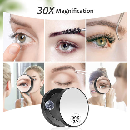 Travel Magnifying Mirror Compact Set for Plucking Eyebrows