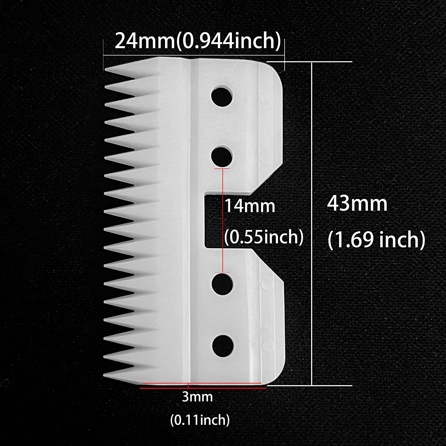 3Pcs Oster Fast Feed Clipper Ceramic Blade - Pet Dog Cat Grooming Clipper Replacement Blades, for A5 Trimmer Series, for Andis 18 Teeth Detachable Ceramic Blade Part, for Wahl KM2 KM5 KM10