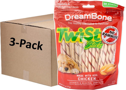 Twist Sticks, Made with Real Chicken, Rawhide-Free Chews for Dogs