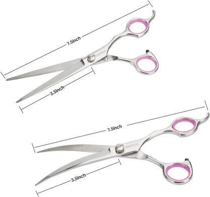 Pet Cat Dog Grooming Scissors Set 4 Pieces Stainless Steel Pet Trimmer Kit 