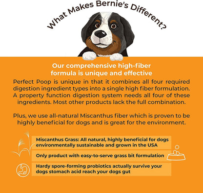 Perfect Poop Digestion & General Health Supplement for Dogs: Fiber, Prebiotics, Probiotics & Enzymes Relieve Digestive Conditions