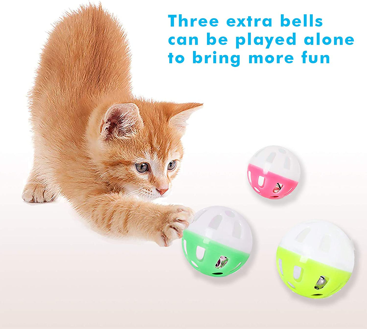 Cat Toy Roller 3-Level Turntable Cat Toys Balls with Six Colorful Balls Interactive Kitten Fun Mental Physical Exercise Puzzle