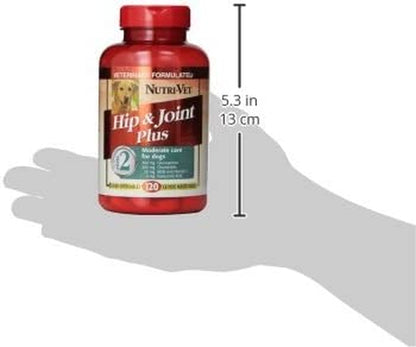 NUTRI-VET Hip & Joint Chewable Dog Supplements | Glucosamine & Chondroitin for Joint Health | 120 Count