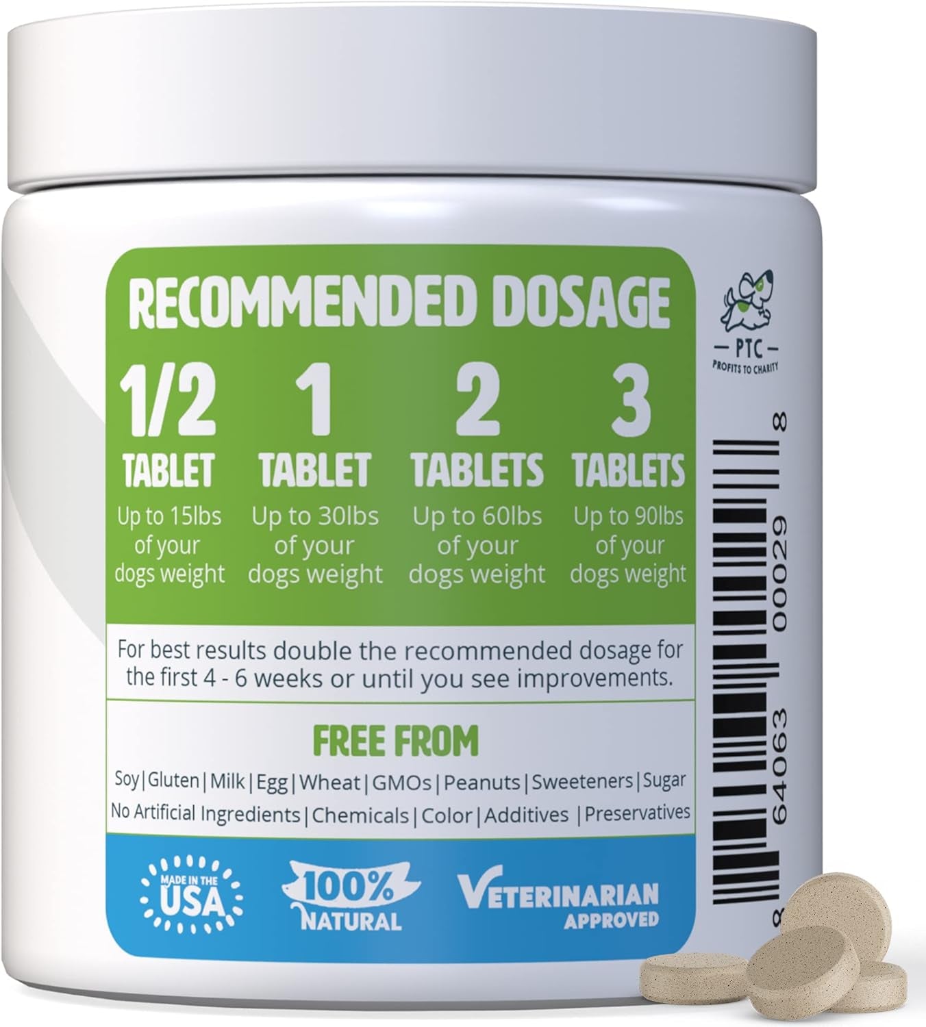 Glucosamine for Dogs with Chondroitin and MSM - Hip and Joint Supplement for Dog Mobility Support and Arthritis Pain Relief - 500 Chewable Tablet