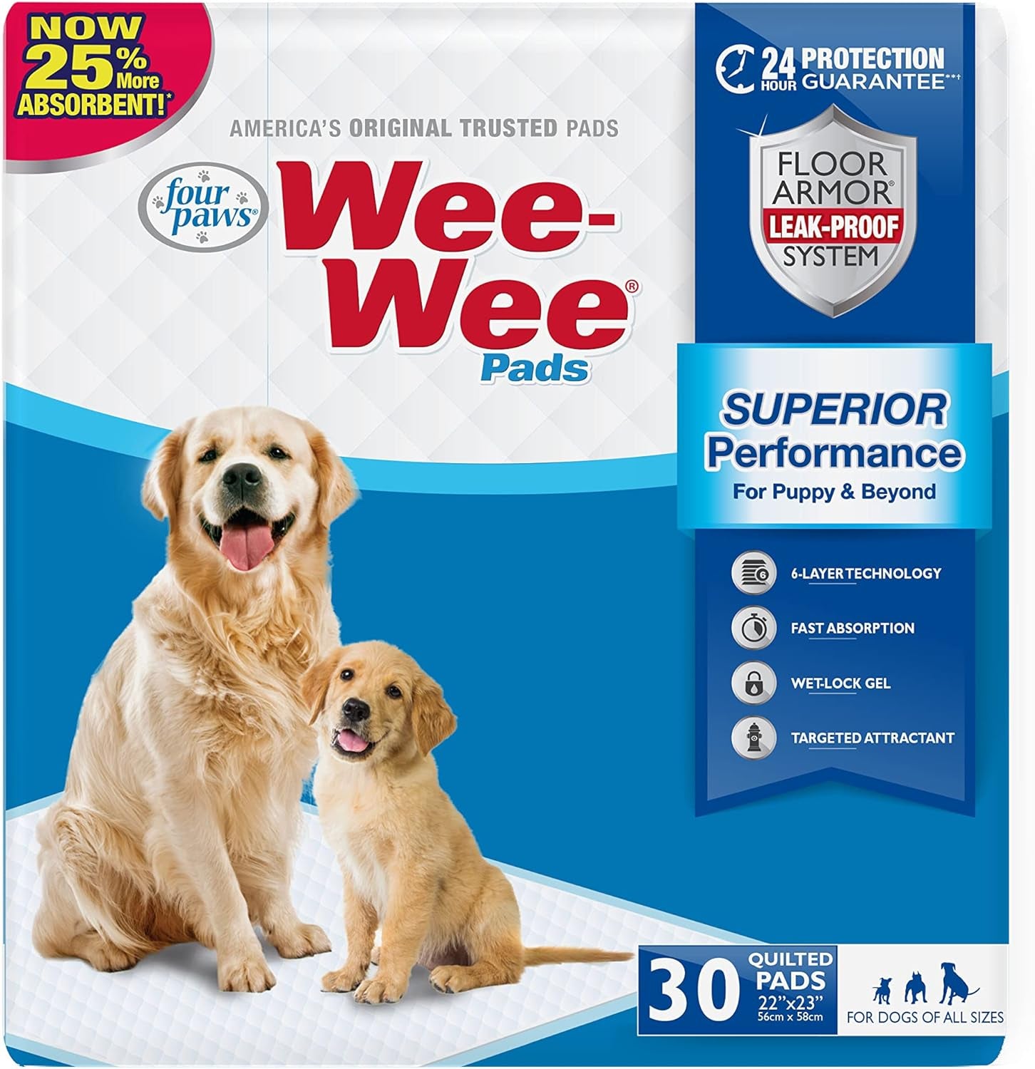 Wee-Wee Superior Performance Pee Pads for Dogs of All Sizes