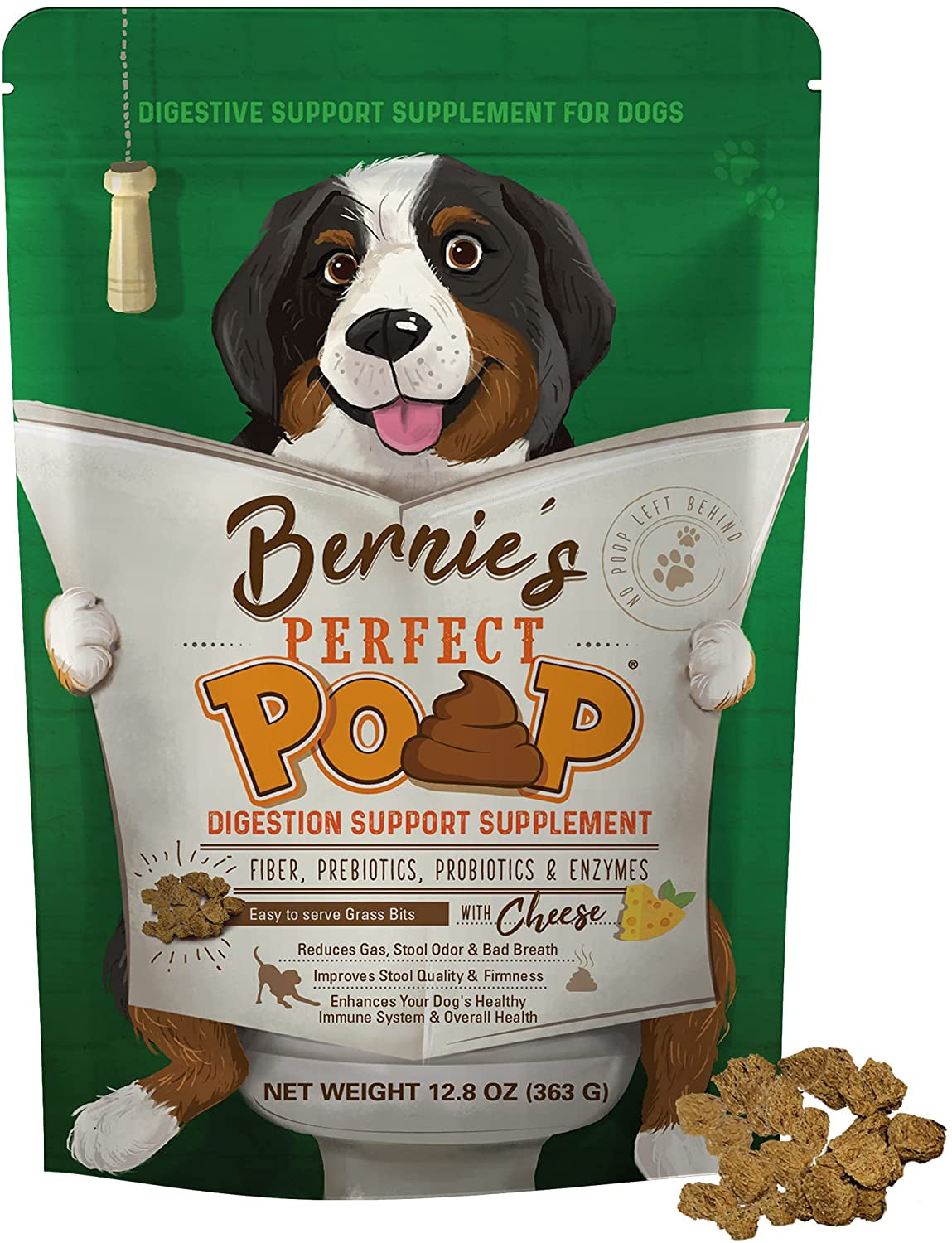 Perfect Poop Digestion & General Health Supplement for Dogs: Fiber, Prebiotics, Probiotics & Enzymes Relieve Digestive Conditions