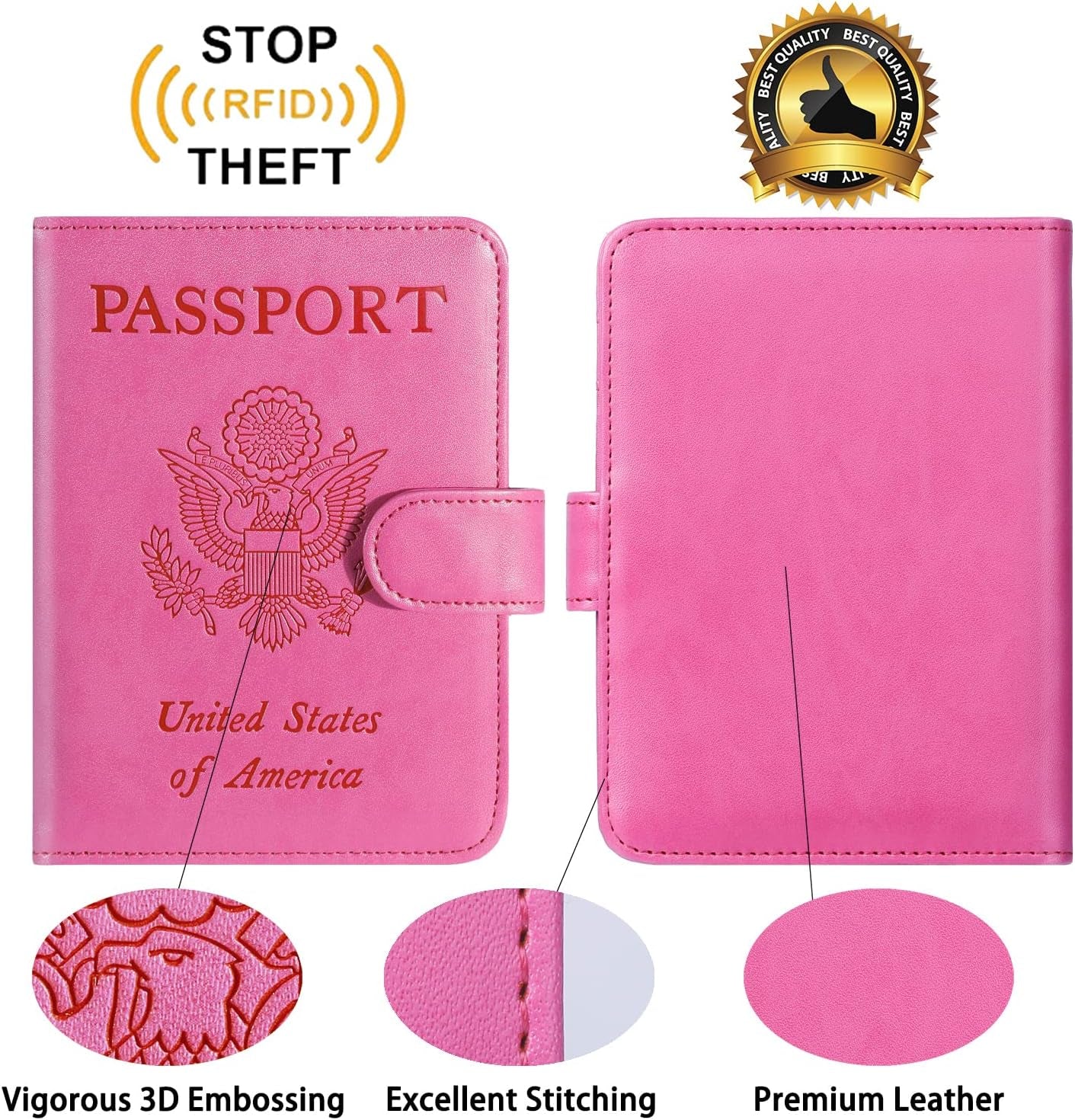 Passport Holder Cover Wallet RFID Blocking Leather Card Case Travel