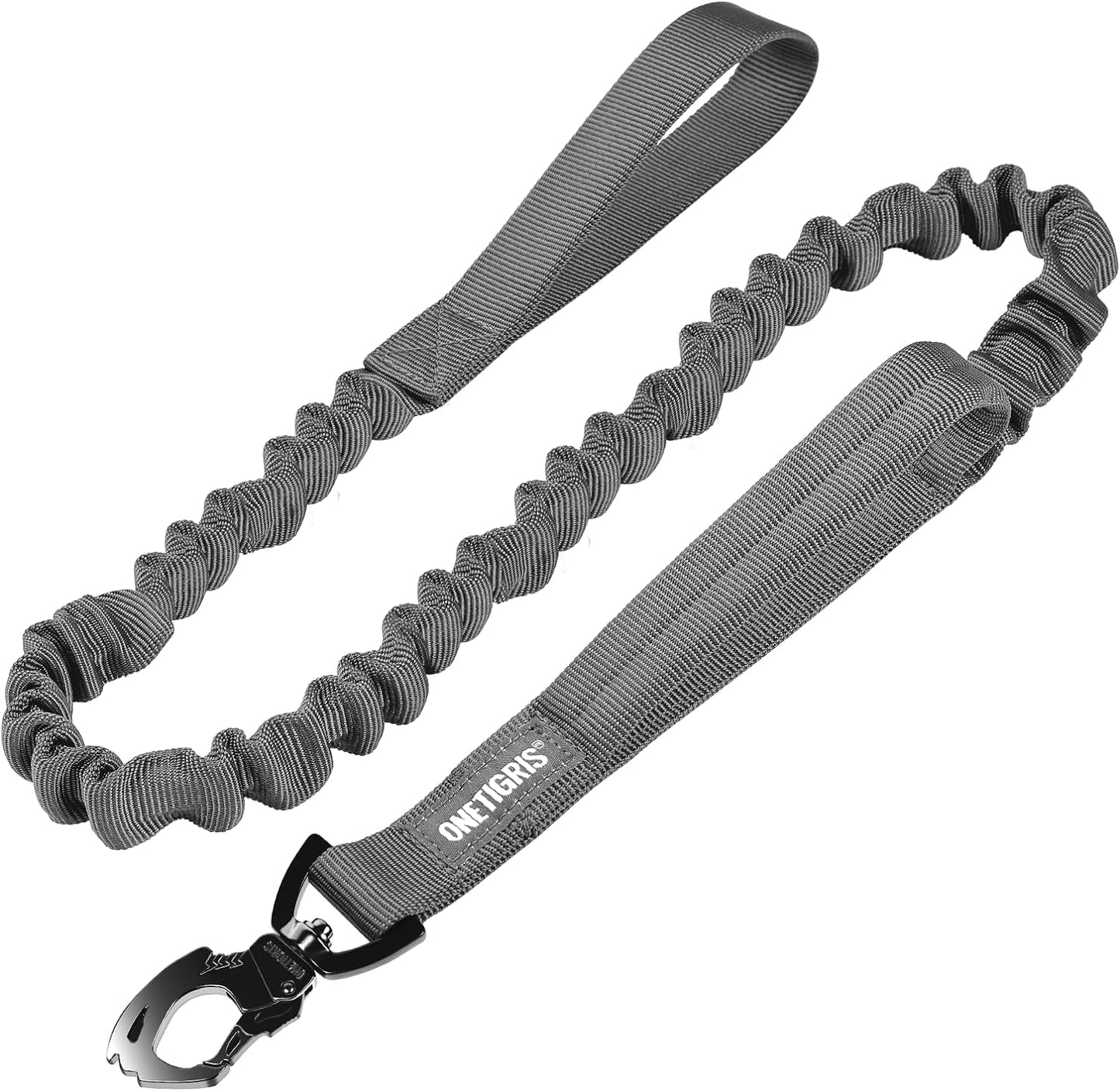 OneTigris Tactical Dog Training Bungee Leash with 2 Control Handles and Quick Release Nylon Lead Rope