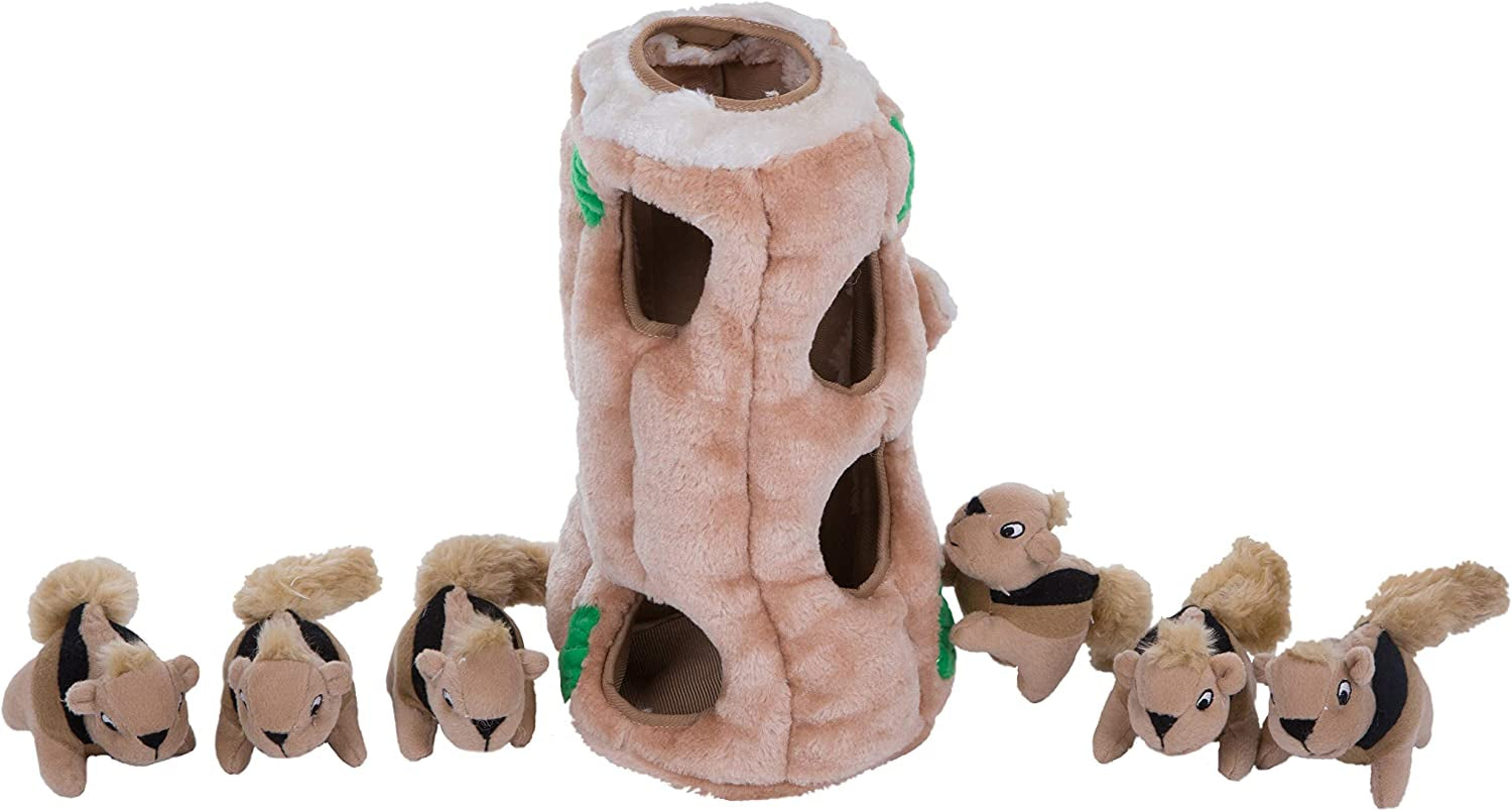 Interactive Hide a Squirrel Plush Dog Toy Game Puzzle Puppies and Adult Dogs, XL