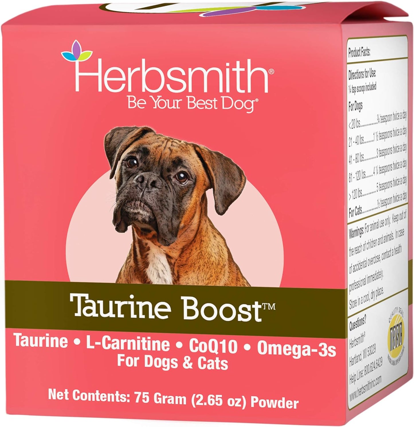 Taurine Boost - Cardiac and Heart Support for Dogs and Cats | With CoQ10, Taurine, and L-Carnitine | Advanced Heart Health Supplement