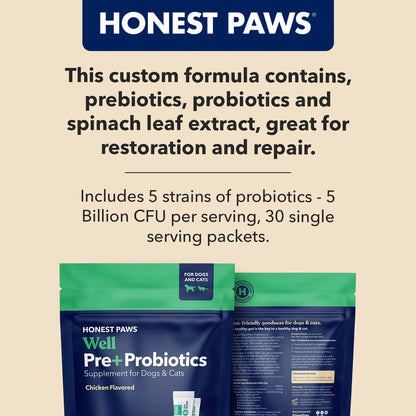 Probiotics for Dogs | Powder Supplement with Digestive Enzymes and Prebiotics Support | Digestion and Immune Support | Chicken Flavor | 30 Count