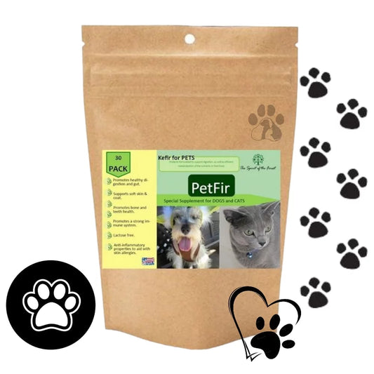 Petfir Kefir Supplement for Pets | 30 Pack | Probiotic Support for Dogs & Cats | Promotes Gut Health