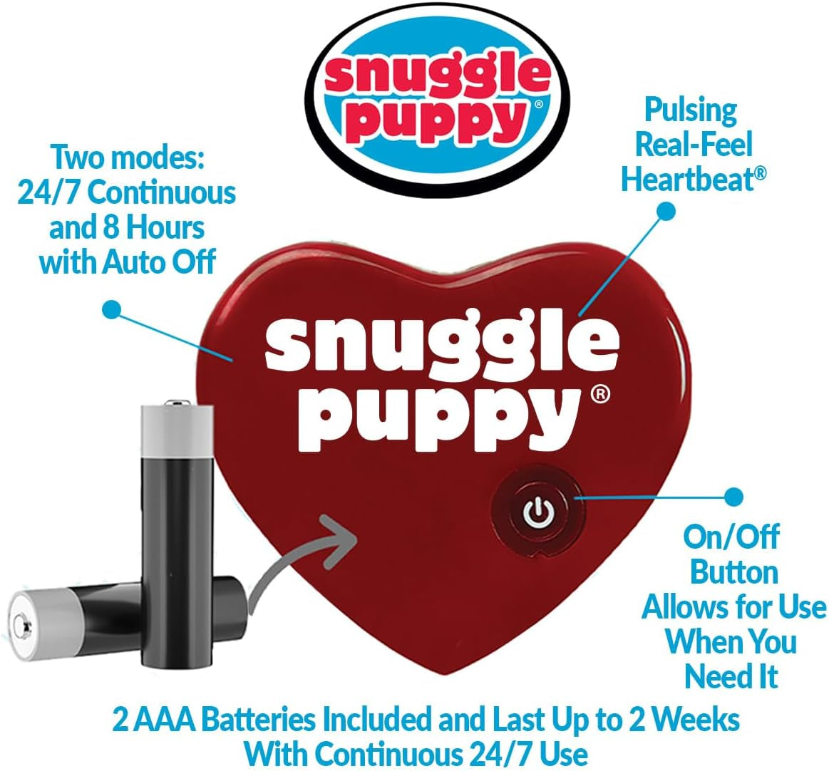 Original Snuggle Puppy Heartbeat Stuffed Toy for Dogs. Pet Anxiety Relief and Calming Aid, Comfort Toy for Behavioral Training