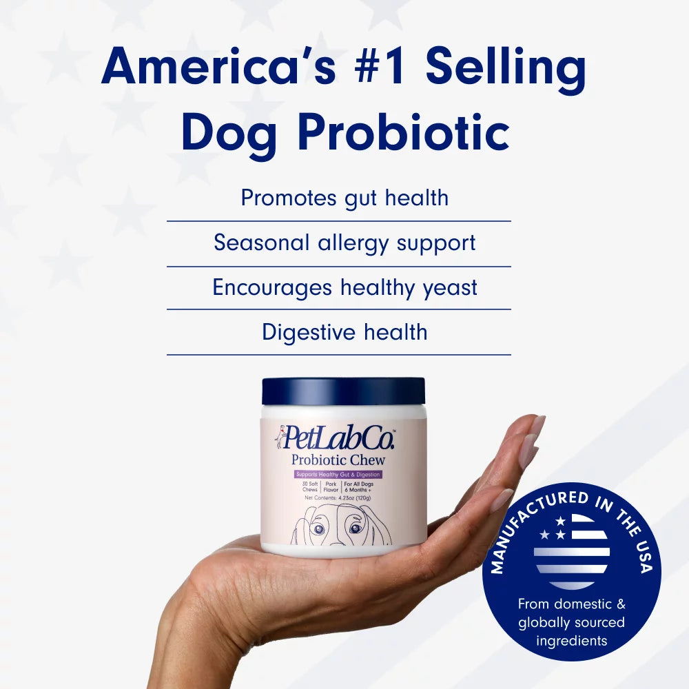 PetLab Co. Probiotic Chews | Delicious Soft Chew Probiotics for Dogs | 30 Ct. | Supports Gut Health, Skin Health, Digestion, and Immune Function