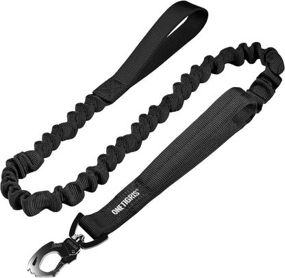 OneTigris Tactical Dog Training Bungee Leash with 2 Control Handles and Quick Release Nylon Lead Rope