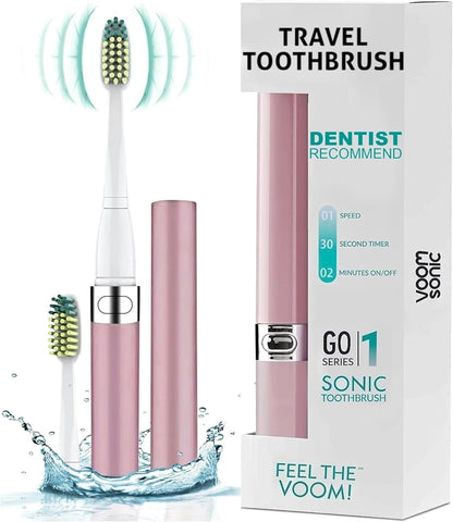 Travel Electric Toothbrush (Dentist Recommended) - Battery Operated Toothbrush for Adults & Kids, Sonic Toothbrush, Portable W/ 2 Minute Timer