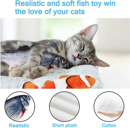 Interactive Cat Toys Flopping Fish with Catnip